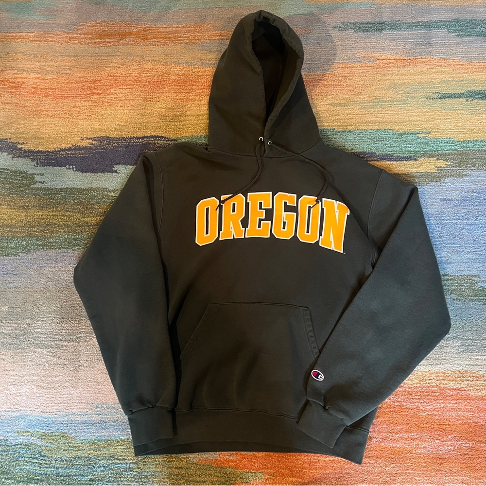 Green/Yellow Champion UO Oregon Hoodie